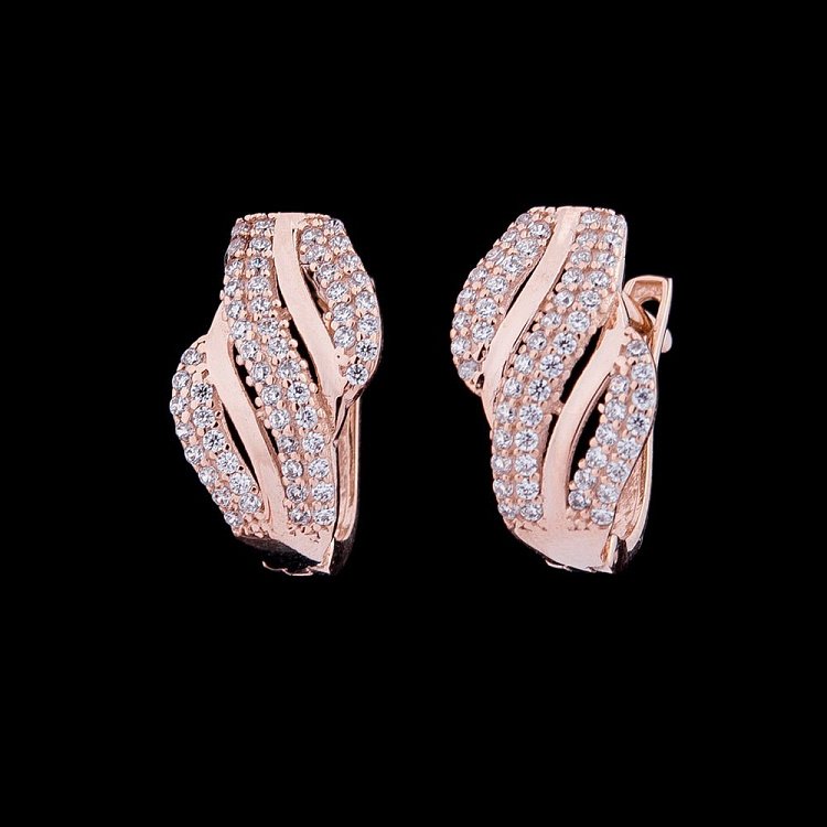 Золотые серьги (фианиты) с04319 Золотые серьги (фианиты) с04319 от ювелирного магазина Оникс