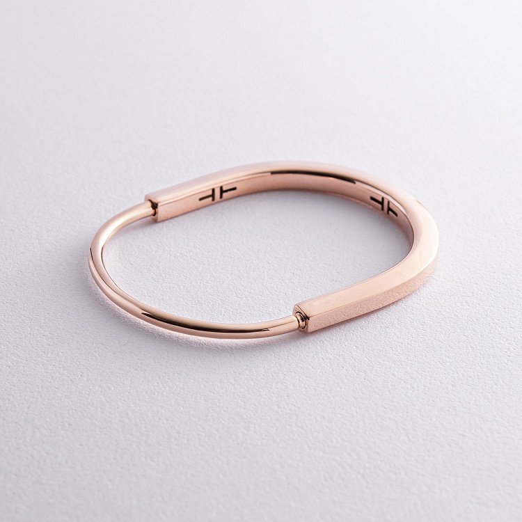 Жорсткий браслет Lock в червоному золоті б05260 від ювелірного магазину Онікс