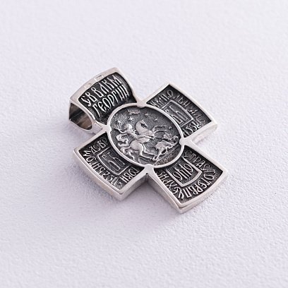 Серебряный крест "Ангел Хранитель. Георгий Победоносец" 132490 №7