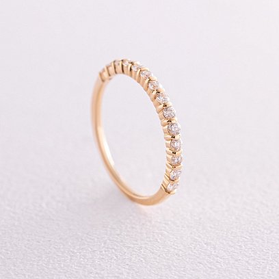 Золотое кольцо с дорожкой камней (бриллианты) кб0463ca