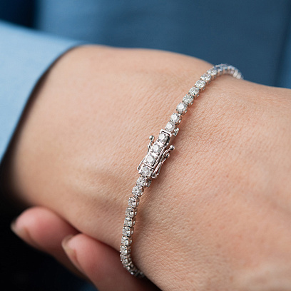 Золотой браслет с бриллиантами и сапфирами бб0065mi №6