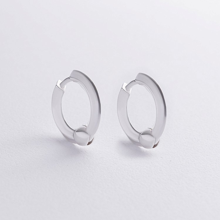 Срібні сережки - кільця "Alessia" 123398 від ювелірного магазину Онікс - 4