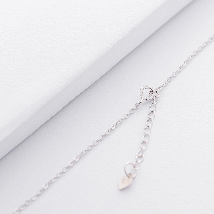 Срібне кольє "Конюшина" (фіаніт) 18784 від ювелірного магазину Онікс - 1