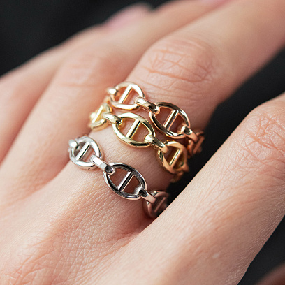 Кольцо "Helen" в белом золоте к08391 №7