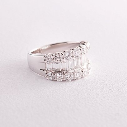 Кольцо в белом золоте с бриллианты кб0376nl №4