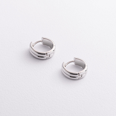 Срібні сережки - кільця 7456р №2