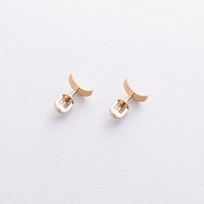 Серьги - пусеты "Луна" (желтое золото) с09239 №7