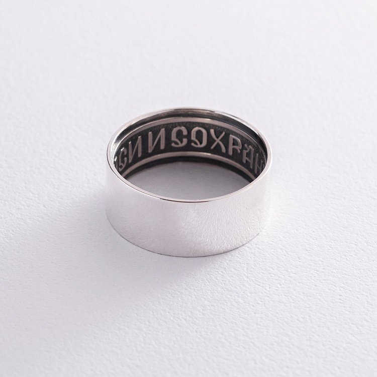 Срібна каблучка "Спаси і збережи" 111323 - 2 Срібна каблучка "Спаси і збережи" 111323 від ювелірного магазину Онікс - 2