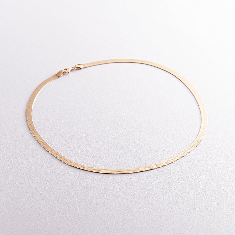 Кольє "Наомі" у жовтому золоті (снейк) ц00459 від ювелірного магазину Онікс - 3