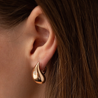 Серьги "Megan" в красном золоте (Small) с09118 №4