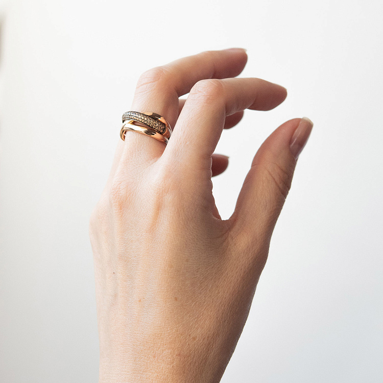 Золота каблучка з жовтими фіанітами к05232 від ювелірного магазину Онікс - 3