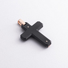 Титановий хрест із червоним золотом (чорні фіаніти) 2051ч от ювелирного магазина Оникс - 2