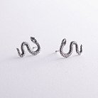 Срібні сережки - пусети "Змії" 40019 от ювелирного магазина Оникс - 6