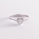 Золотое кольцо "Сердечко" с бриллиантами кб0394z от ювелирного магазина Оникс