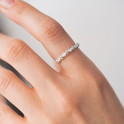 Золота каблучка з діамантами кб0678lg №5