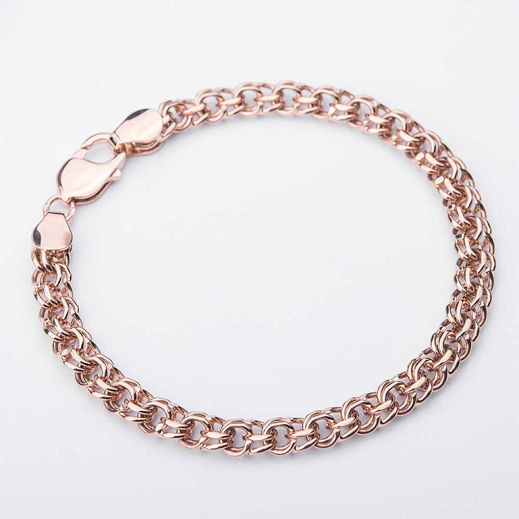 Золотий браслет плетіння Бісмарк б00369 від ювелірного магазину Онікс