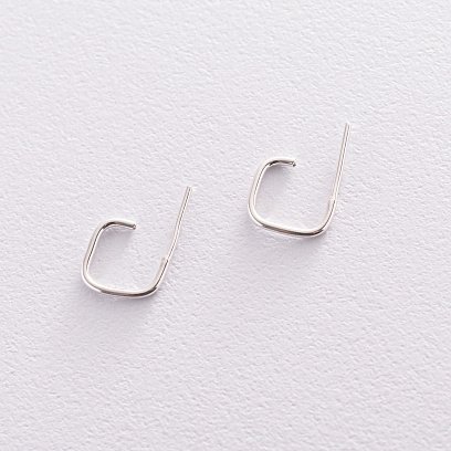 Сережки - пусети "Еліс" в сріблі 122989 №4