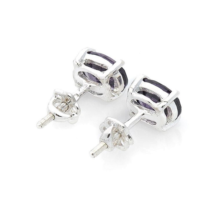 Срібні сережки-пусети з фіанітами 122176 від ювелірного магазину Онікс - 2