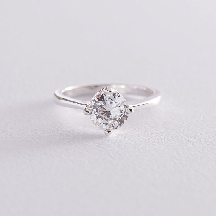 Серебряное кольцо с фианитом 111900 от ювелирного магазина Оникс - 3