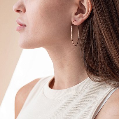 Серьги - кольца в красном золоте (4.4 см) с07342 №2