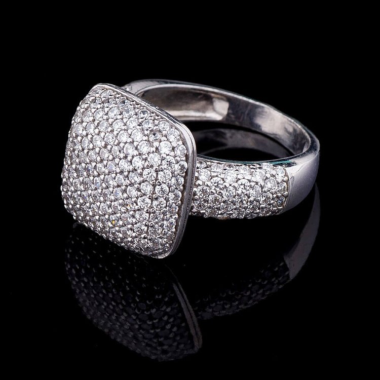 Кольцо (фианиты, родий) 111113 - 1 Кольцо (фианиты, родий) 111113 от ювелирного магазина Оникс - 1