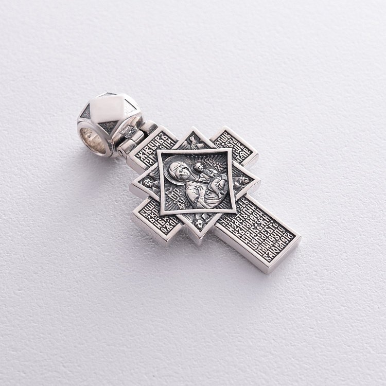 Серебряный православный крест с чернением 132488 от ювелирного магазина Оникс - 6