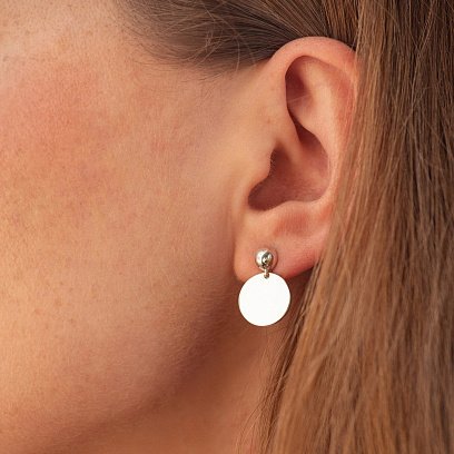 ﻿Сережки-пусети "Монетки" в сріблі 122626 №5