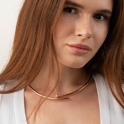 Колье "Гвоздь" в красное золоте (фианиты) кол02445 №2