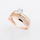 Золотое помолвочное кольцо с фианитами к04229 от ювелирного магазина Оникс