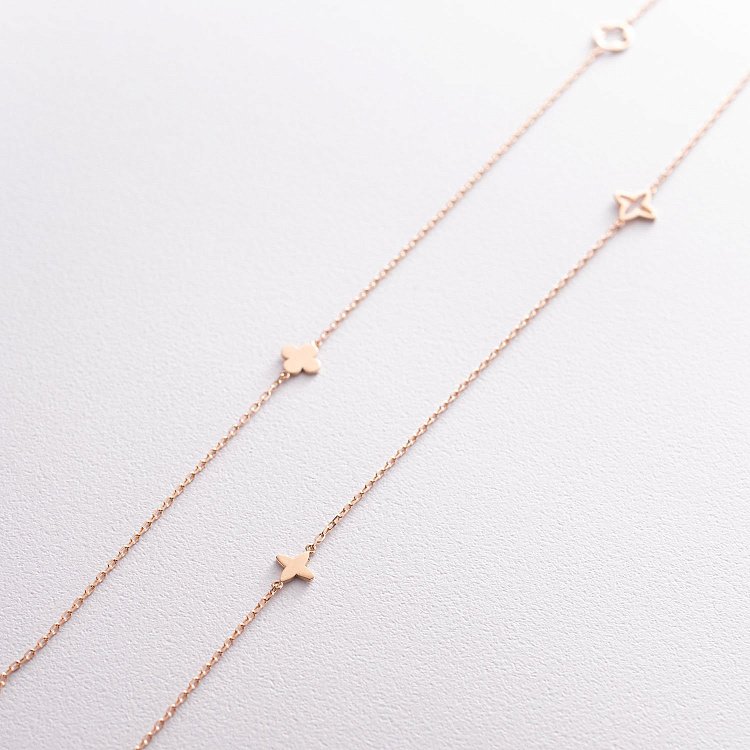 Колье "Клевер" в красном золоте кол01780 от ювелирного магазина Оникс - 3