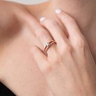 Помолвочное золотое кольцо с фианитами к03504 от ювелирного магазина Оникс - 1