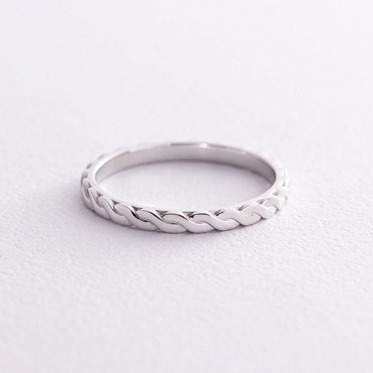 Каблучка "Косичка" у білому золоті к07417 від ювелірного магазину Онікс - 3