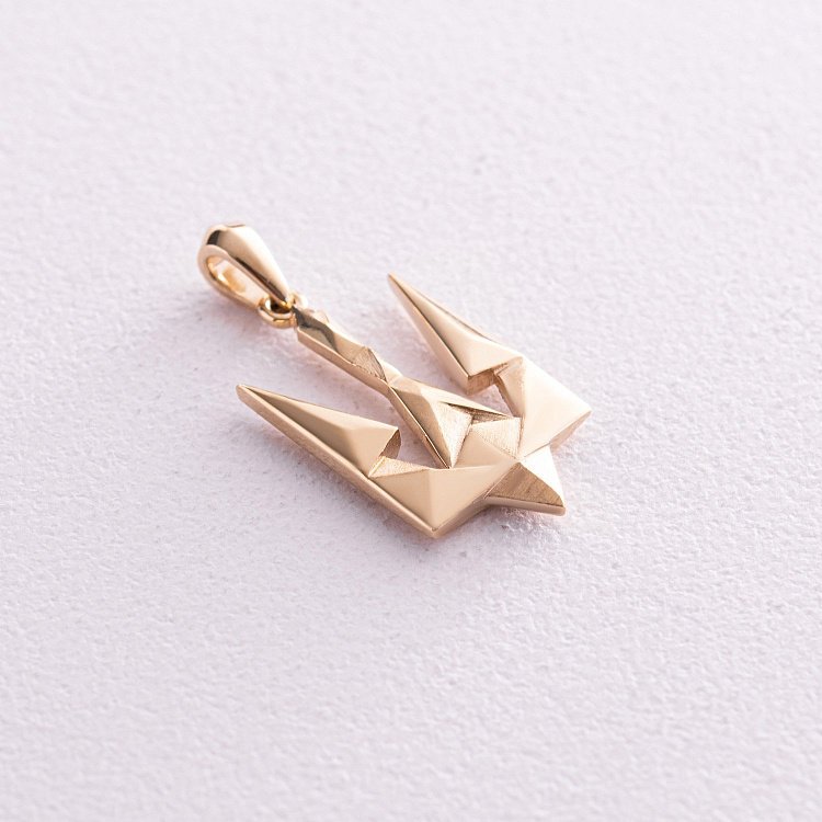 Кулон "Герб України - Тризуб" у жовтому золоті п03718 від ювелірного магазину Онікс