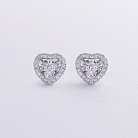 Золоті сережки - пусети "Сердечки" з діамантами сб0490cha от ювелирного магазина Оникс