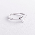 Заручальна каблучка «Серце» з фіанітом 111978 от ювелирного магазина Оникс - 1