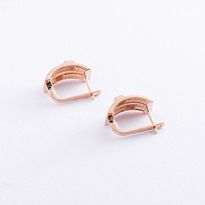 Серьги в красном золоте с фианитами с07035 №2
