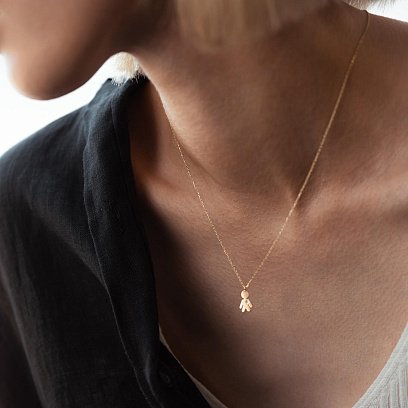 Колье "Мальчик" в желтом золоте (фианит) кол02198 №6