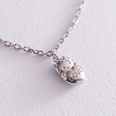 Серебряный браслет на ногу с фианитами 14979 №4