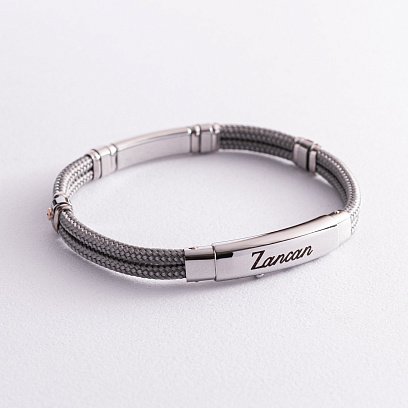 Чоловічий браслет з срібною та золотою вставкою Zancan EXB577R-GR №4