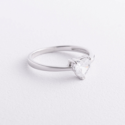 Заручальна каблучка «Серце» з фіанітом 111978 №2