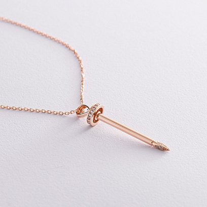 Кольє "Цвях" у червоному золоті (фіаніти) кол02353