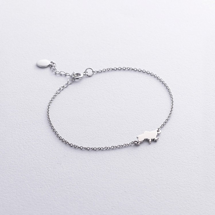 Браслет "Карта України" у білому золоті з2092б від ювелірного магазину Онікс