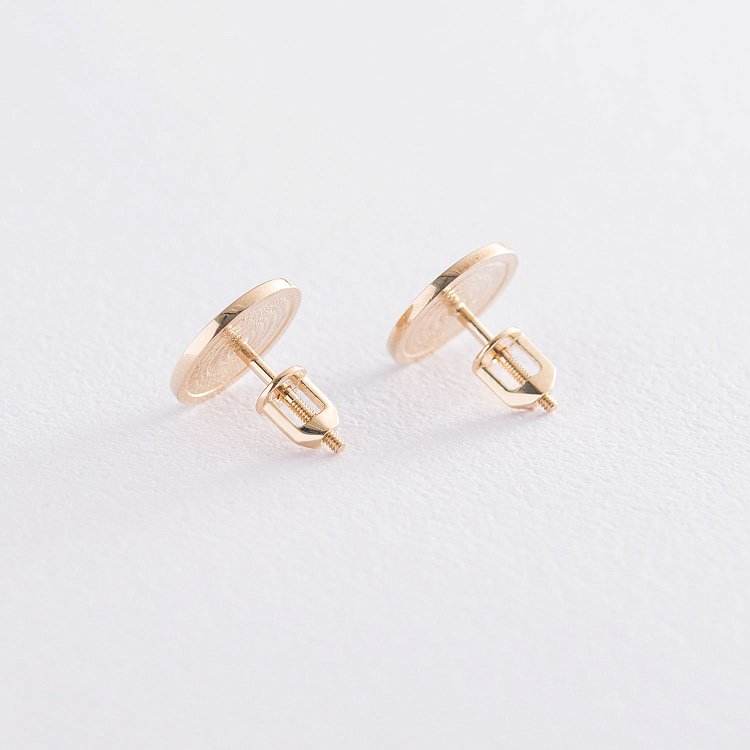 Серьги-пусеты "Древо" в желтом золоте с06714 от ювелирного магазина Оникс - 2