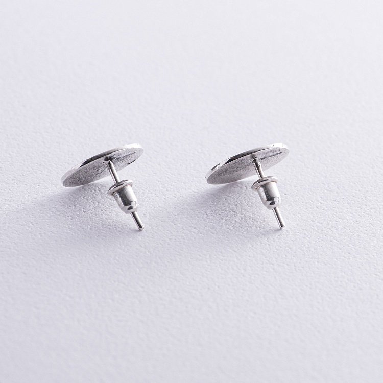 Серебряные серьги - пусеты "Вышиванка" 122513в от ювелирного магазина Оникс - 4