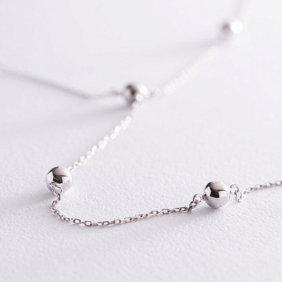 Колье 2 в 1 "Шарики" в белом золоте кол01981 №4