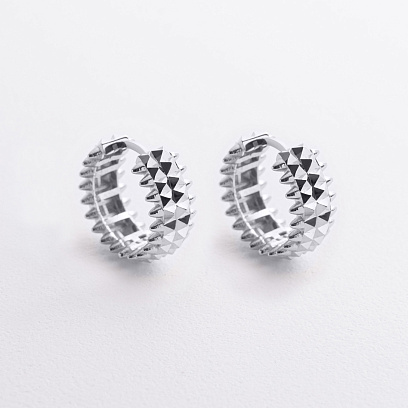 Серьги - кольца "Pauline" в белом золоте с09494