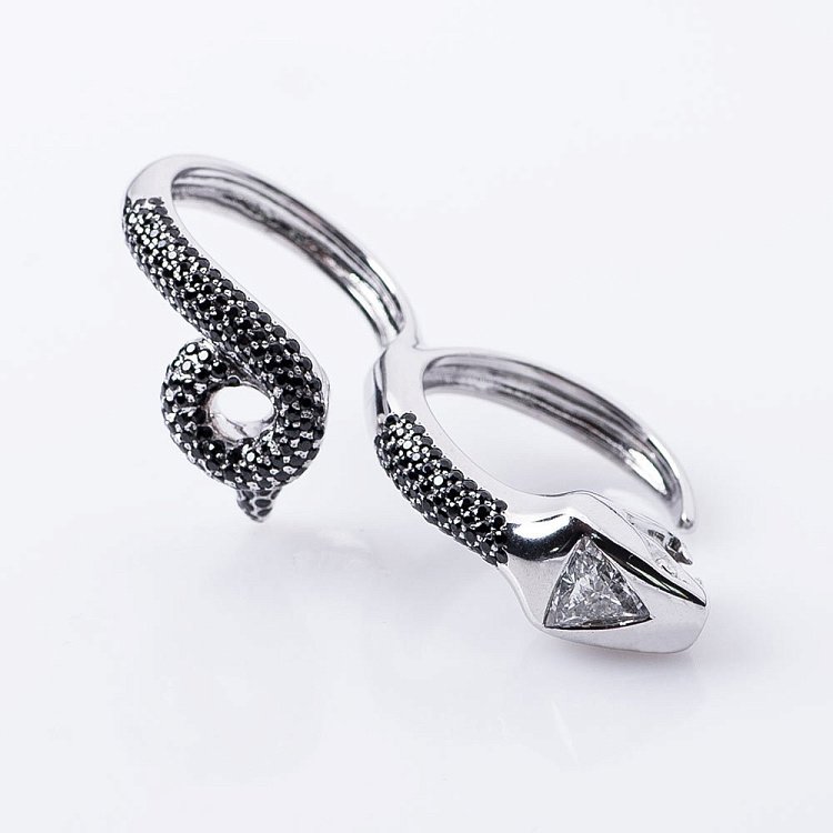 Золота каблучка "Змія" з діамантом р0464б від ювелірного магазину Онікс