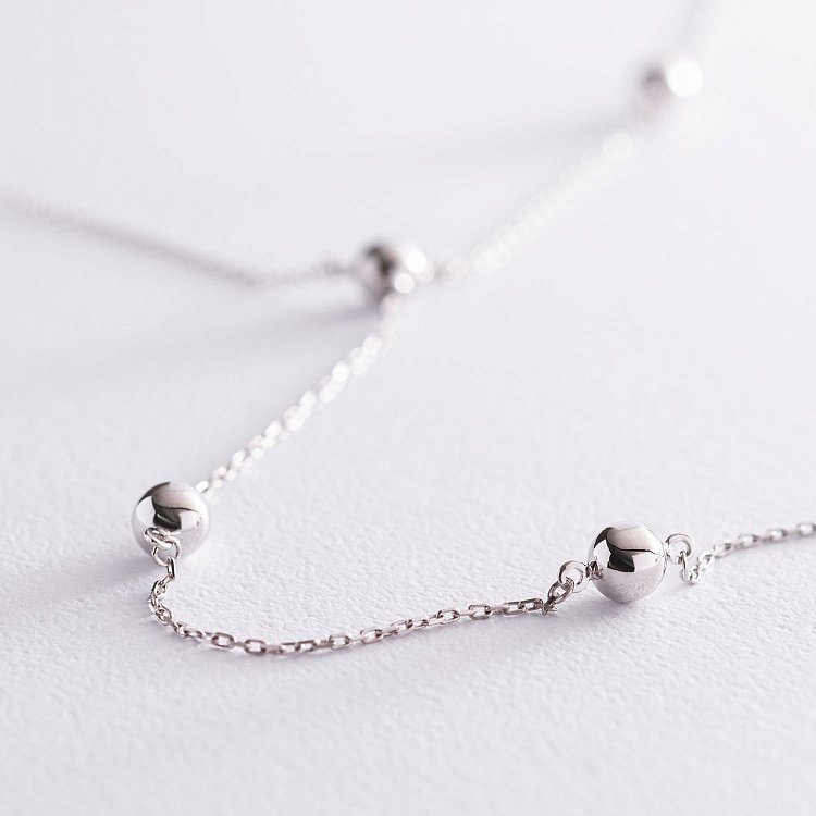 Колье 2 в 1 "Шарики" в белом золоте кол01981 от ювелирного магазина Оникс - 3