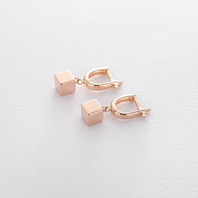 Золоті сережки "Кубики" с06114