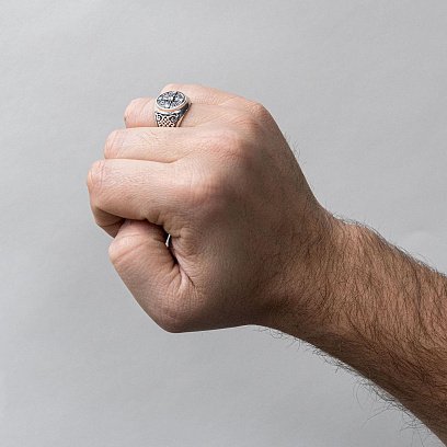 Срібна чоловіча печатка (чорніння) 111989 №6